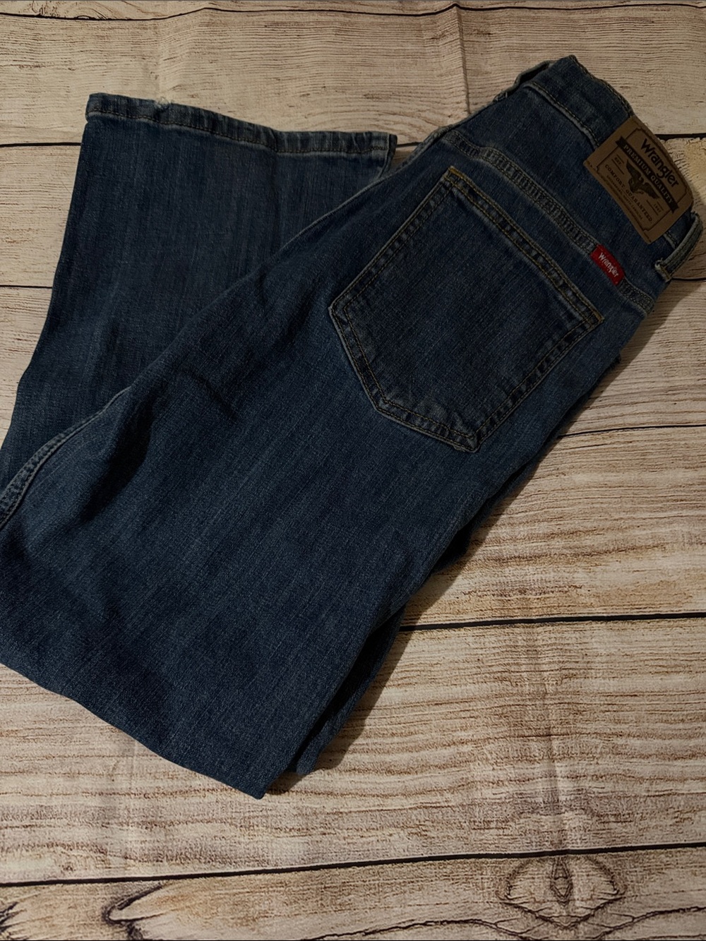 Boys Wrangler Relaxed Fit Dark Blue Jeans husky fit